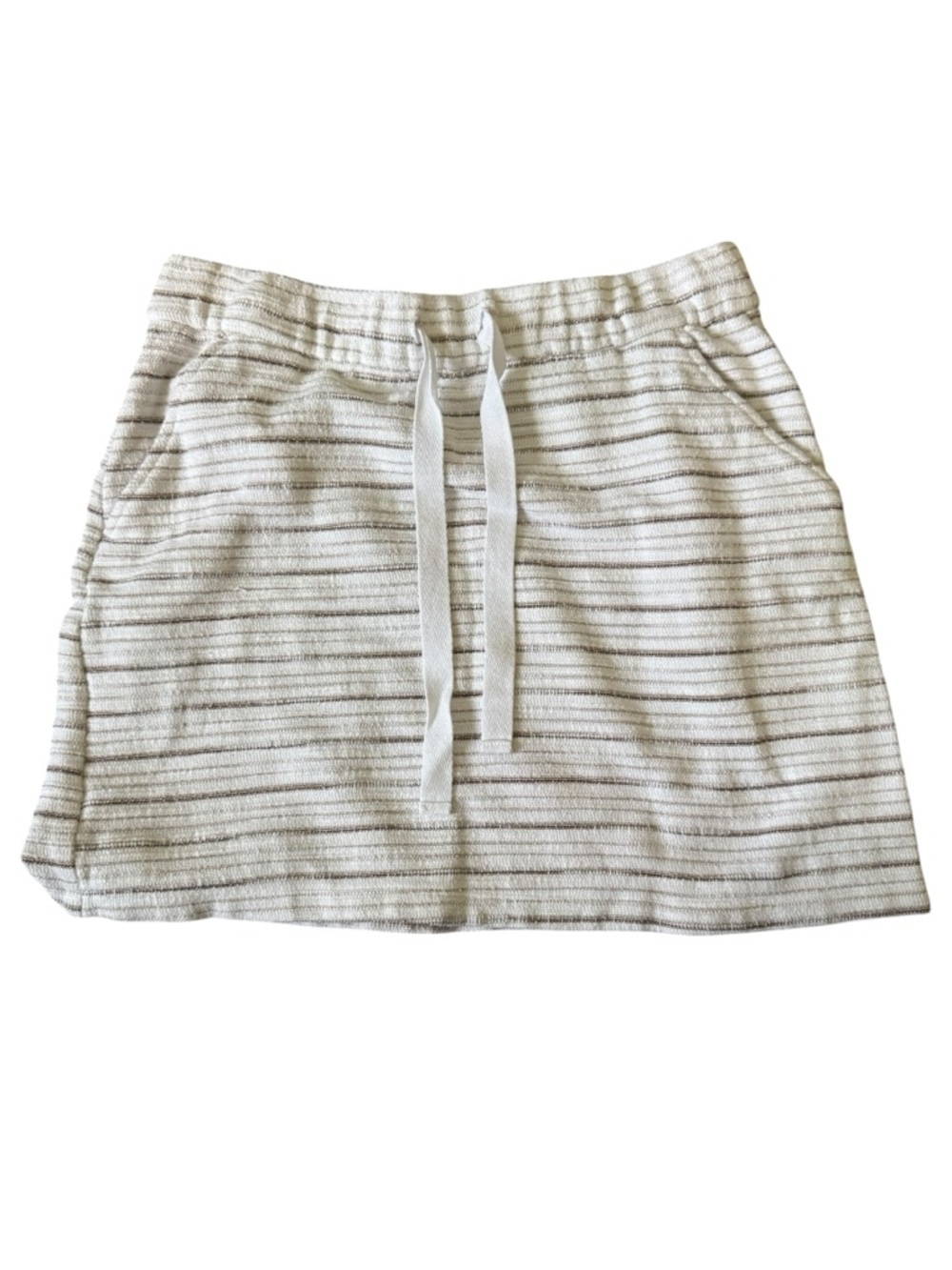 Loft Skirt Cream and Brown with Textured Drawstring Size Medium - Picture 1 of 8